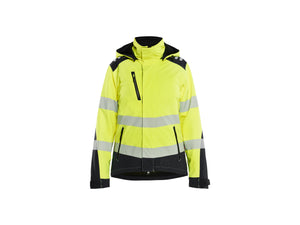 Women's Hi-vis Lightweight lined Winter Softshell Jacket - Hi-vis yellow/Black - L