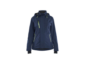 Women's Shell Jacket Stretch - Dark navy blue/Hi-vis yellow - L