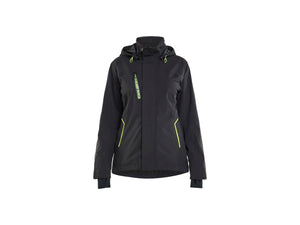 Women's Shell Jacket Stretch - Black/Hi-vis yellow - L