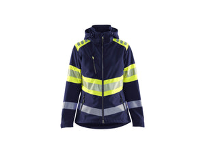 Women’s Hi-Vis Softshell Jacket - Navy blue/Hi-vis yellow - L