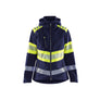 Women’s Hi-Vis Softshell Jacket - Navy blue/Hi-vis yellow - L