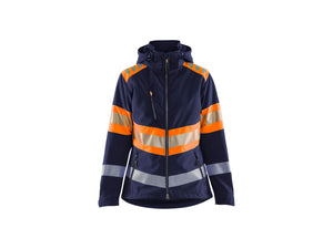 Women’s Hi-Vis Softshell Jacket - Navy blue/Orange - L