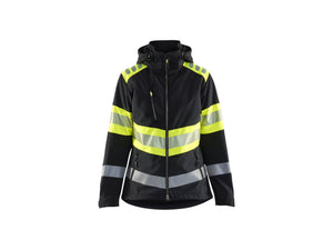 Women’s Hi-Vis Softshell Jacket - Black/Hi-vis yellow - L