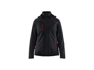 Women's Lightweight lined Winter Jacket Stretch - Black/Red - L