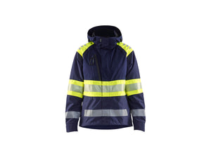Women’s Hi-Vis Shell Jacket - Navy blue/Hi-vis yellow - L