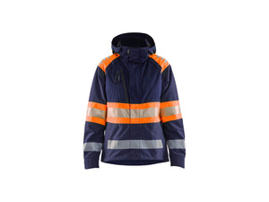 Women’s Hi-Vis Shell Jacket - Navy blue/Orange - L