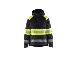 Women’s Hi-Vis Shell Jacket - Black/Hi-vis yellow - L