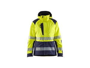 Women’s Hi-Vis Shell Jacket - Hi-vis yellow/navy blue - L