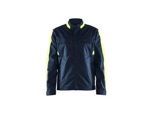Industry jacket stretch - Dark navy blue/Hi-vis yellow - 4XL