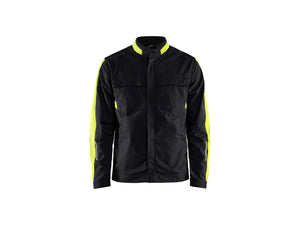 Industry jacket stretch - Black/Hi-vis yellow - 4XL