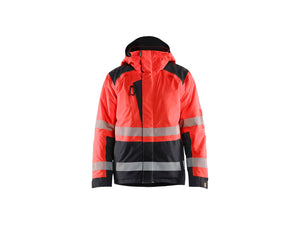 Hi-Vis Winter Jacket - Red hi-vis/black - 4XL