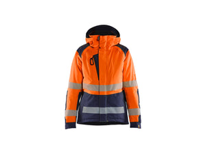 Women’s Hi-Vis Winter Jacket - Orange/Navy blue - L