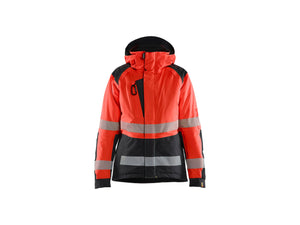 Women’s Hi-Vis Winter Jacket - Red hi-vis/black - L