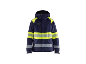 Women’s Hi-Vis Winter Jacket - Navy blue/Hi-vis yellow - L