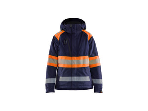 Women’s Hi-Vis Winter Jacket - Navy blue/Orange - L