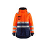 Women's Hi-vis Winter Parka - Orange/Navy blue - L
