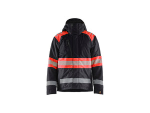 Hi-Vis Winter Jacket - Black/Red hi-vis - 4XL