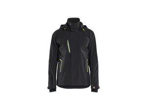 Shell Jacket Stretch - Black/Hi-vis yellow - 4XL