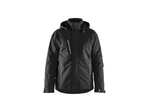 Lightweight lined Winter Jacket Stretch - Black/Hi-vis yellow - 4XL