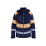 Hi-Vis Lightweight Lined Winter Softshell Jacket - Navy blue/Orange - 4XL