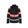 Hi-Vis Lightweight Lined Winter Softshell Jacket - Black/Red hi-vis - 4XL
