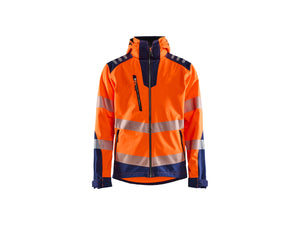 Hi-Vis Softshell jacket - Orange/Navy blue - 4XL