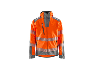 Hi-Vis Softshell jacket - Hi-Vis Orange/Mid grey - 4XL