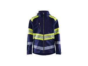 Hi-Vis Softshell Jacket - Navy blue/Hi-vis yellow - 4XL