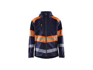 Hi-Vis Softshell Jacket - Navy blue/Orange - 4XL