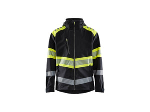 Hi-Vis Softshell Jacket - Black/Hi-vis yellow - 4XL
