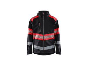 Hi-Vis Softshell Jacket - Black/Red hi-vis - 4XL