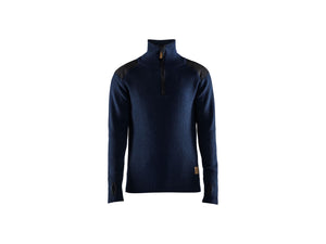 Wool Sweater - Dark navy/Dark grey - 4XL