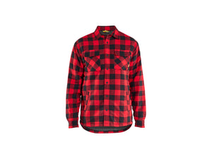 Pile-Lined Flannel Shirt - Red/Black - 4XL