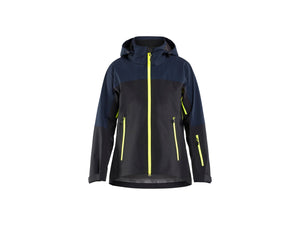 STRIKER Women's Shell Jacket Stretch - Dark navy blue/Hi-vis yellow - L