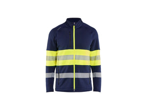 Hi-Vis Fleece Jacket - Navy blue/Hi-vis yellow - 4XL