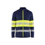Hi-Vis Fleece Jacket - Navy blue/Hi-vis yellow - 4XL