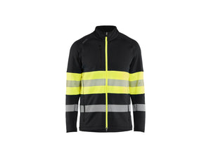 Hi-Vis Fleece Jacket - Black/Hi-vis yellow - 4XL