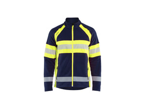 Microfleece Jacket - Navy blue/Hi-vis yellow - 4XL