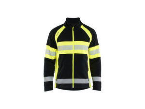 Microfleece Jacket - Black/Hi-vis yellow - 4XL