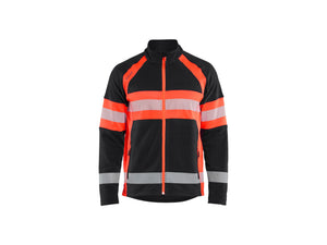 Microfleece Jacket - Black/Red hi-vis - 4XL