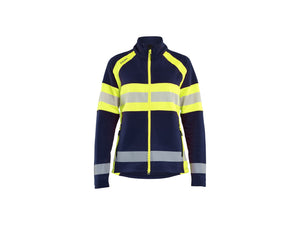 Women’s Microfleece Jacket - Navy blue/Hi-vis yellow - L