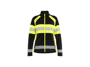 Women’s Microfleece Jacket - Black/Hi-vis yellow - L