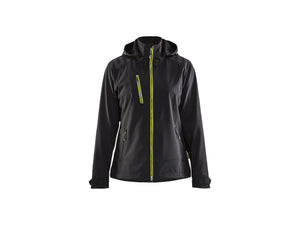 Women's Softshell jacket - Black/Hi-vis yellow - L