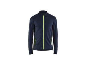 STRIKER Fleece jacket - Dark navy blue/Hi-vis yellow - 4XL