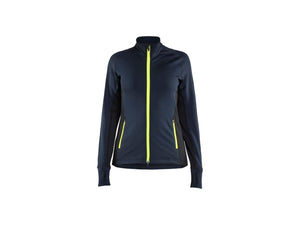STRIKER Women's Fleece Jacket - Dark navy blue/Hi-vis yellow - L