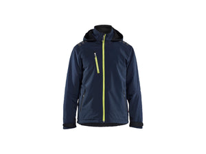 Lightweight Lined Winter Jacket Softshell - Dark navy blue/Hi-vis yellow - 4XL