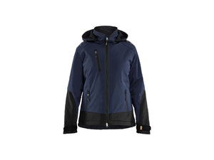 Women’s Lightweight Lined Winter Jacket Softshell - Dark navy/Black - L