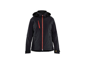 Women’s Lightweight Lined Winter Jacket Softshell - Black/Red - L