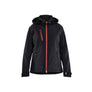 Women’s Lightweight Lined Winter Jacket Softshell - Black/Red - L