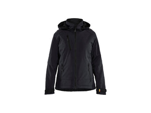Women’s Lightweight Lined Winter Jacket Softshell - Black/Black - L